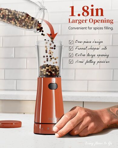 Electric Salt and Pepper Grinder Set with Storage Base, Stainless Steel Rechargeable Salt and Pepper Grinder Set with 4.5oz Large Capacity, 1.8" Wide Mouth, Adjustable Coarseness, Ideal for Kitchen in Kuwait