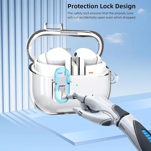 [3 in 1] TSVSXS Lock Case Compatible with Samsung Galaxy Buds3 Pro/Galaxy Buds3(2024) with Cleaning Kit & Keychain, Clear Shockproof Wireless Charging Protective Cover in Saudi Arabia