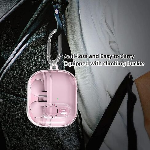 [3 in 1] TSVSXS Lock Case Compatible with Samsung Galaxy Buds3 Pro/Galaxy Buds3(2024) with Cleaning Kit & Keychain, Clear Shockproof Wireless Charging Protective Cover in Saudi Arabia