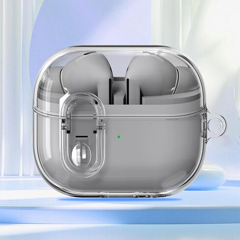 [3 in 1] TSVSXS Lock Case Compatible with Samsung Galaxy Buds3 Pro/Galaxy Buds3(2024) with Cleaning Kit & Keychain, Clear Shockproof Wireless Charging Protective Cover in Saudi Arabia