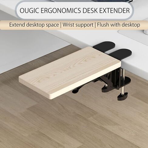 Ergonomic Desk Extension Tray, 75x24cm, Clamp Without Punch, Keyboard Drawer Tray, Computer Armrest Table Stand in Kuwait