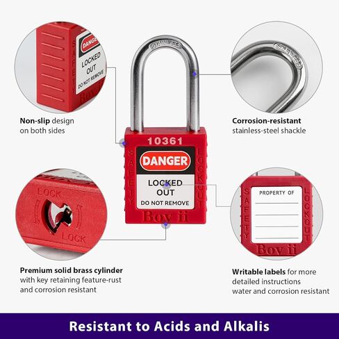 Loto Locks -2 Yellow Lockout Lock，Keyed Different, 2 Keys Per Lock, OSHA Compliant Lockout Lagout Lock. in Saudi Arabia