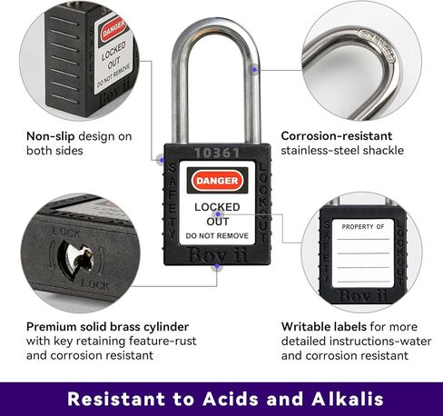 أقفال Loto -2 قفل أصفر، مفتاحان مختلفان، مفتاحان لكل قفل، قفل Lagout متوافق مع OSHA. in Kuwait
