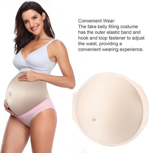 بطن حامل وهمي، لون البشرة بطن وهمي قابل للتنفس من 1 إلى 5 أشهر زي ملء الأداء الخفيف للعروض، والإعلان، ونموذج فستان الأمومة، والتدريب الطبي in Kuwait