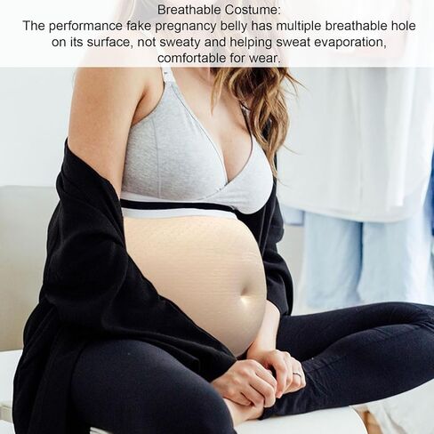 بطن حامل وهمي، لون البشرة بطن وهمي قابل للتنفس من 1 إلى 5 أشهر زي ملء الأداء الخفيف للعروض، والإعلان، ونموذج فستان الأمومة، والتدريب الطبي in Kuwait