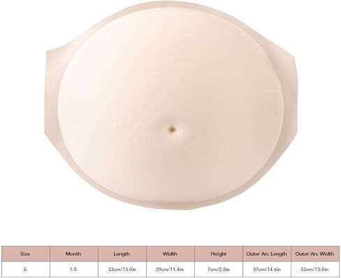 بطن حامل وهمي، لون البشرة بطن وهمي قابل للتنفس من 1 إلى 5 أشهر زي ملء الأداء الخفيف للعروض، والإعلان، ونموذج فستان الأمومة، والتدريب الطبي in Kuwait