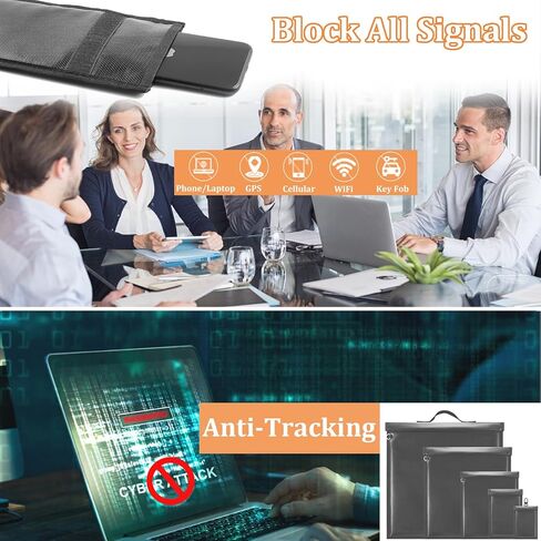 4 Pack Faraday Bags, Faraday Bag for Laptops & Tablets & Phones & Car Keys, Anti-Tracking Faraday Key Fob Protector, Waterproof & Fireproof Faraday Bag (2000℉), RFID Signal Blocker Faraday Pouch in Kuwait