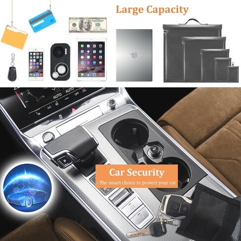 4 Pack Faraday Bags, Faraday Bag for Laptops & Tablets & Phones & Car Keys, Anti-Tracking Faraday Key Fob Protector, Waterproof & Fireproof Faraday Bag (2000℉), RFID Signal Blocker Faraday Pouch in Kuwait