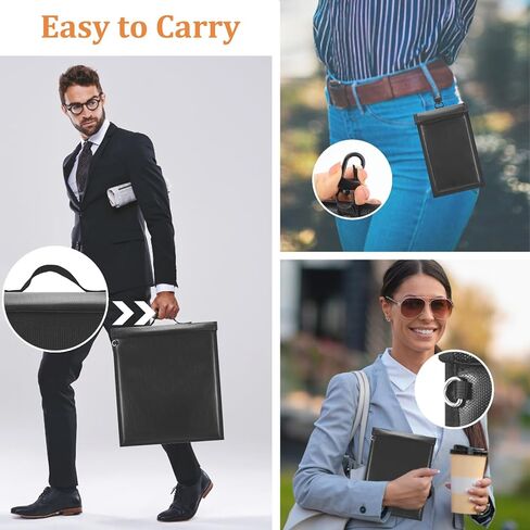 4 Pack Faraday Bags, Faraday Bag for Laptops & Tablets & Phones & Car Keys, Anti-Tracking Faraday Key Fob Protector, Waterproof & Fireproof Faraday Bag (2000℉), RFID Signal Blocker Faraday Pouch in Kuwait