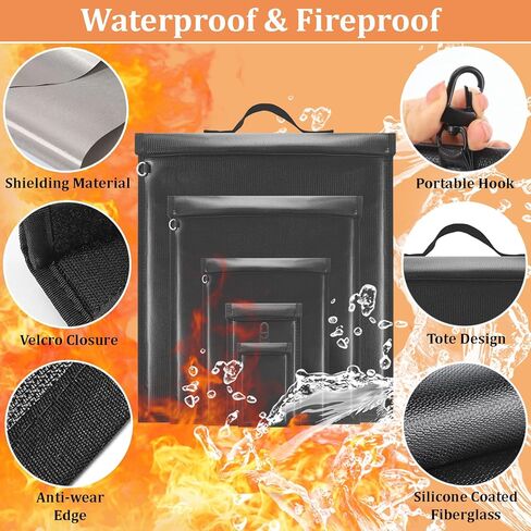 4 Pack Faraday Bags, Faraday Bag for Laptops & Tablets & Phones & Car Keys, Anti-Tracking Faraday Key Fob Protector, Waterproof & Fireproof Faraday Bag (2000℉), RFID Signal Blocker Faraday Pouch in Kuwait