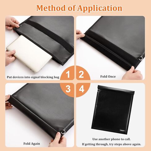 4 Pack Faraday Bags, Faraday Bag for Laptops & Tablets & Phones & Car Keys, Anti-Tracking Faraday Key Fob Protector, Waterproof & Fireproof Faraday Bag (2000℉), RFID Signal Blocker Faraday Pouch in Kuwait