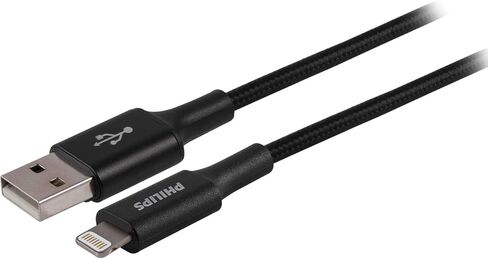 Philips Wall Charger Charging Kit, 2 Port, 12W, USB-A to Lightning Cable, for iPhone 12/11/Pro/Max/XS/XR/X/8, Ipad Pro, Samsung Galaxy S21/S10/S9/Plus, Google Pixel 5/C/3/2/XL, Black, DLP6212V/37 in Saudi Arabia