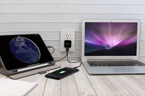 Philips Wall Charger Charging Kit, 2 Port, 12W, USB-A to Lightning Cable, for iPhone 12/11/Pro/Max/XS/XR/X/8, Ipad Pro, Samsung Galaxy S21/S10/S9/Plus, Google Pixel 5/C/3/2/XL, Black, DLP6212V/37 in Saudi Arabia