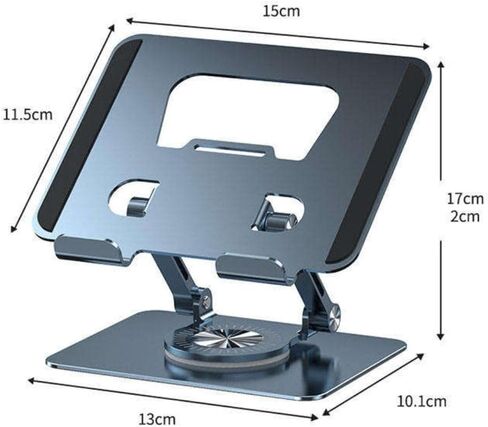 Tablet Stand, 360 Rotating Portable Aluminum Adjustable Folding Tablet Stand Holder for I Pad, Tablet, Smartphones, Flexible Rotation Stand for Bad, Table, Office, Home Floor Stand (Grey) in Saudi Arabia