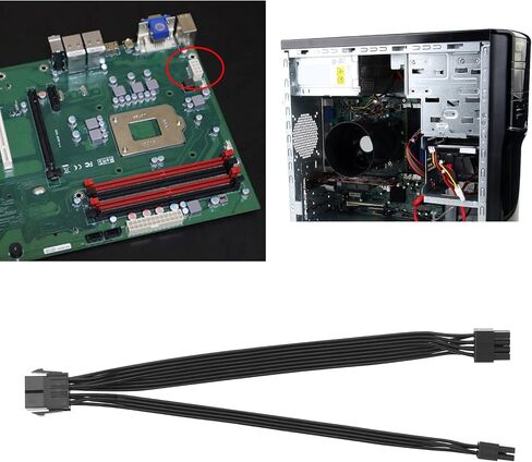 The Lord of the Tools 2Pcs CPU 8 Pin to ATX 8 Pin + ATX 4 Pin Power Supply Cable Compatible with PSUs - ATX SFX Fanless PSU Power Supply Extension Cable in Saudi Arabia