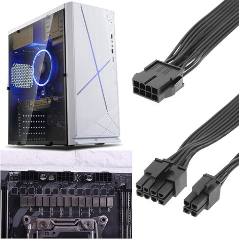 The Lord of the Tools 2Pcs CPU 8 Pin to ATX 8 Pin + ATX 4 Pin Power Supply Cable Compatible with PSUs - ATX SFX Fanless PSU Power Supply Extension Cable in Saudi Arabia