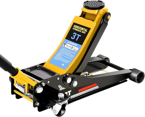 Dual Pistons Low Profile Car Jack Hydraulic 3 Ton/6000 LBS Capacity, Lifting Range 2.95"- 18.3", Floor Jack Lift for Cars, Small SUVs and Light Trucks, Heavy Duty Steel Hybrid, Red in Saudi Arabia