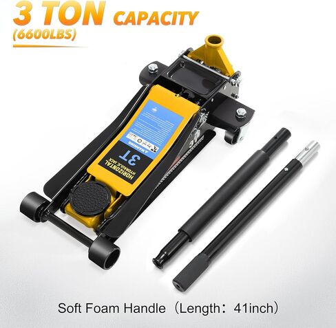 Dual Pistons Low Profile Car Jack Hydraulic 3 Ton/6000 LBS Capacity, Lifting Range 2.95"- 18.3", Floor Jack Lift for Cars, Small SUVs and Light Trucks, Heavy Duty Steel Hybrid, Red in Saudi Arabia