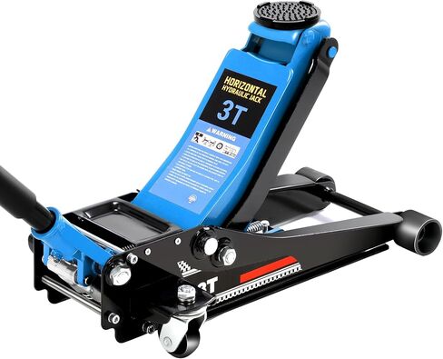 Dual Pistons Low Profile Car Jack Hydraulic 3 Ton/6000 LBS Capacity, Lifting Range 2.95"- 18.3", Floor Jack Lift for Cars, Small SUVs and Light Trucks, Heavy Duty Steel Hybrid, Red in Saudi Arabia