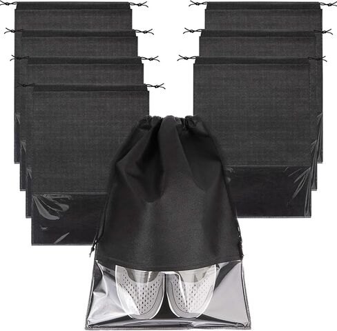 8 PCS Clear Shoe Bags for Travel, 15.7" x 11.8" Drawstring Travel Shoe Bags for Packing, Waterproof Dustproof Portable Travel Shoe Storage Bag in Saudi Arabia
