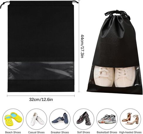 8 PCS Clear Shoe Bags for Travel, 15.7" x 11.8" Drawstring Travel Shoe Bags for Packing, Waterproof Dustproof Portable Travel Shoe Storage Bag in Saudi Arabia