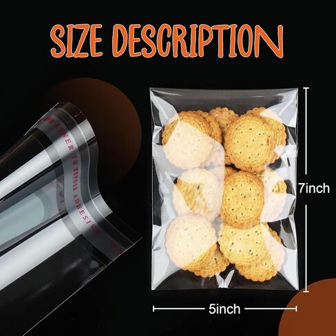 Self Sealing Cellophane Bags 4x6 Inches, 200 Pcs Clear Cookie Bags, Resealable Treat Bags for Fresh Cookies, Candy, Gifts, and Party Favors Bags. in Saudi Arabia