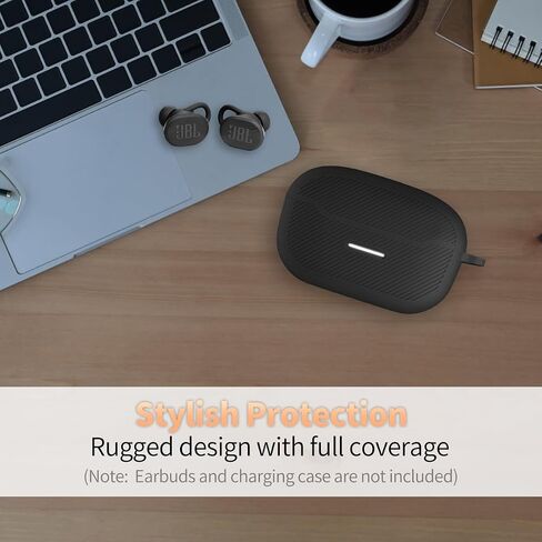 for JBL Endurance Race Case Cover, Silicone Protective Portable Scratch Shock Resistant Cover Compatible with JBL Endurance Race Earbuds Charging Case with Carabiner(Black) in Saudi Arabia