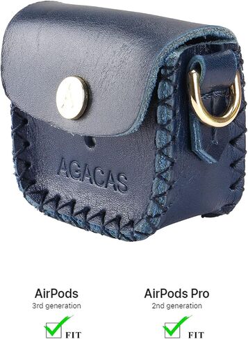 AirPod Case for AirPods Pro & AirPods 3rd Generation, AirPod Pro case & AirPods 3rd Generation Case for Women, Gen Leather Air pod case with Keychain, Girls Holiday Birthday Gifts - Blue in Saudi Arabia