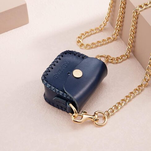 AirPod Case for AirPods Pro & AirPods 3rd Generation, AirPod Pro case & AirPods 3rd Generation Case for Women, Gen Leather Air pod case with Keychain, Girls Holiday Birthday Gifts - Blue in Saudi Arabia