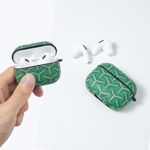 حافظة AirPods Pro الجيل الثاني 2022، حافظة حماية كاملة من الجلد اللطيف AirPods حافظة حماية لـ AirPods Pro 2 حافظة للنساء والرجال، مصباح أمامي مرئي (أخضر) in Kuwait