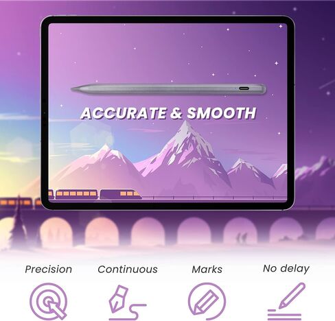 iPad Pencil Pro 2024-2X قلم iPad Pro للشحن السريع لجهاز iPad Pro M4 11 13 بوصة مع رفض راحة اليد - دقة عالية - قلم iPad Pro حساس للإمالة لجهاز iPad Pro 12.9 بوصة 11 بوصة، iPad Air M2، رمادي in Kuwait