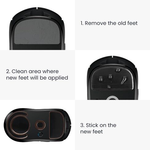 kwmobile Mouse Feet Replacement Compatible with Logitech Pebble Mouse Computer Mouse Skates Sticker - Black in Saudi Arabia