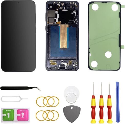 AMOLED لهاتف Samsung Galaxy S23 Plus 5G شاشة LCD بديلة S23 + مجموعة شاشة رقمية تعمل باللمس مع مجموعة أدوات الإطار S916U 6.6 بوصة أسود (S916U) in Kuwait