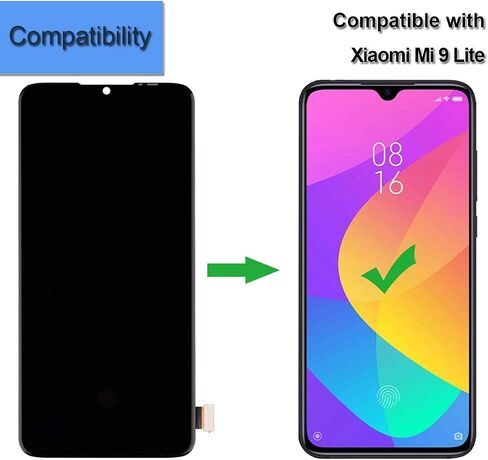 شاشة LCD جديدة متوافقة مع مجموعة شاشة LCD تعمل باللمس Xiaomi Mi 9 Lite M1904F3BG مع أدوات (أسود) in Saudi Arabia