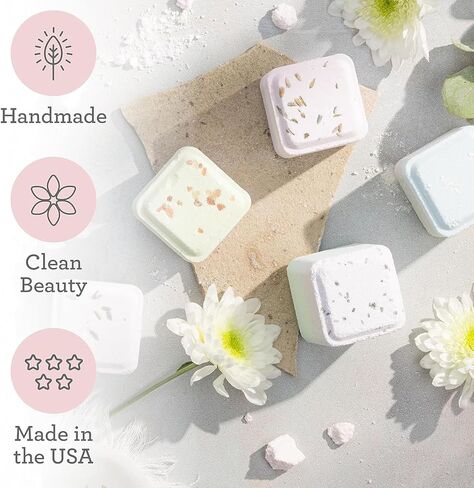 Lizush Luxury Spa Gift Basket And Self Care Gifts For Women With Mint, Lavender, Grapefruit, And Eucalyptus Heart-Shaped Shower Steamers With Box and Card - Personalized - 5 Piece Set in Kuwait