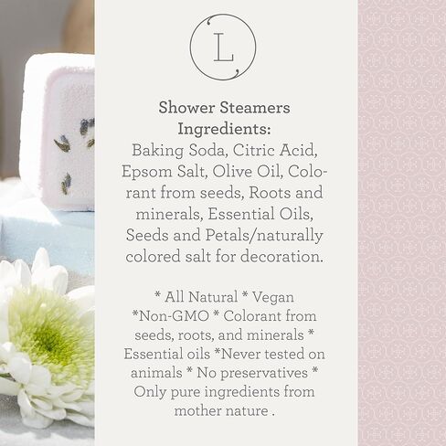 Lizush Luxury Spa Gift Basket And Self Care Gifts For Women With Mint, Lavender, Grapefruit, And Eucalyptus Heart-Shaped Shower Steamers With Box and Card - Personalized - 5 Piece Set in Kuwait