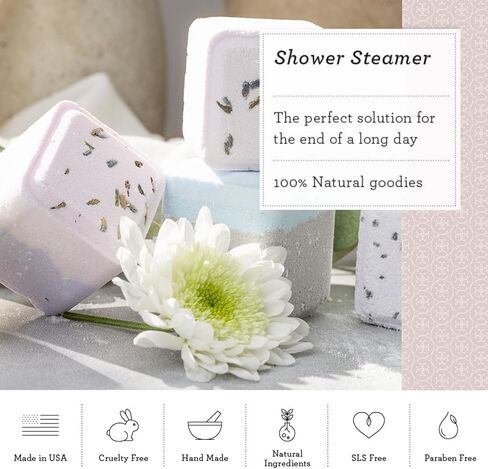 Lizush Luxury Spa Gift Basket And Self Care Gifts For Women With Mint, Lavender, Grapefruit, And Eucalyptus Heart-Shaped Shower Steamers With Box and Card - Personalized - 5 Piece Set in Kuwait