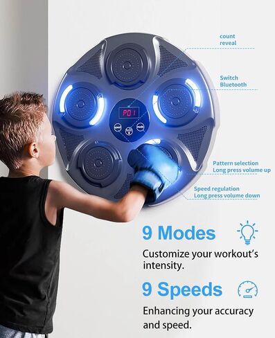 Smart Music Boxing Machine, Boxing Machine Wall Mounted Music with Gloves, Boxing Music Workout Machine for Home, Indoor and Gym in Saudi Arabia