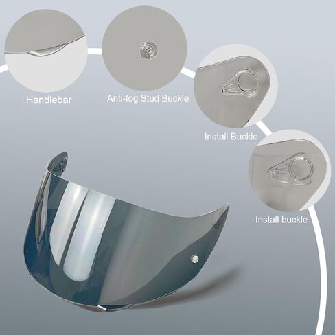 K1 Face Shield محمي من الأشعة فوق البنفسجية لـ AGV K1، K1S، K3SV، K5، K5S خوذة درع الزجاج الأمامي (Revo Pink Gold-day فقط) in Saudi Arabia