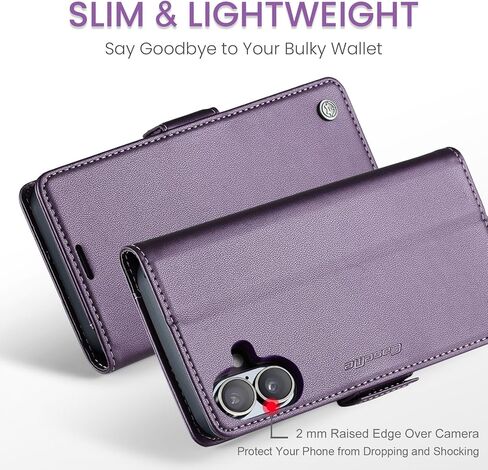 حافظة قابلة للطي لهاتف iPhone 16 Plus، [RFID Blocking] محفظة من جلد البولي يوريثان حافظة قابلة للطي مع حامل بطاقة ومسند غطاء هاتف مقاوم للصدمات للرجال والنساء لهاتف iPhone 16 Plus مقاس 6.7 بوصة (أزرق مخضر) in Kuwait