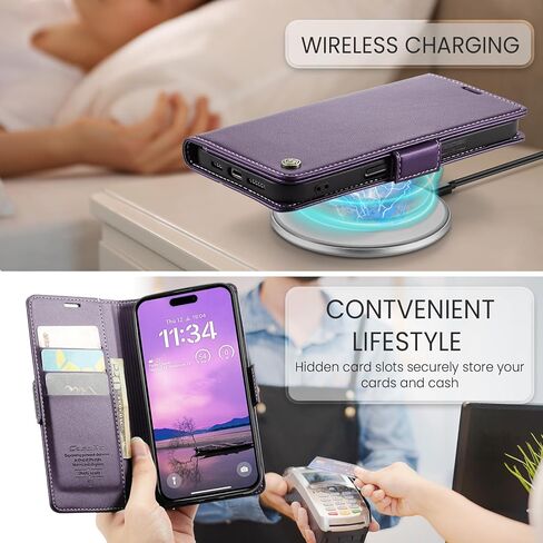 حافظة قابلة للطي لهاتف iPhone 16 Plus، [RFID Blocking] محفظة من جلد البولي يوريثان حافظة قابلة للطي مع حامل بطاقة ومسند غطاء هاتف مقاوم للصدمات للرجال والنساء لهاتف iPhone 16 Plus مقاس 6.7 بوصة (أزرق مخضر) in Kuwait
