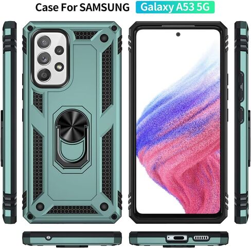 for Samsung A53 5G Case, Galaxy A53 5G Case with HD Screen Protector, [Military Grade 16ft. Drop Tested] Ring Shockproof Protective Phone Case for Samsung Galaxy A53 5G,Blue in Saudi Arabia