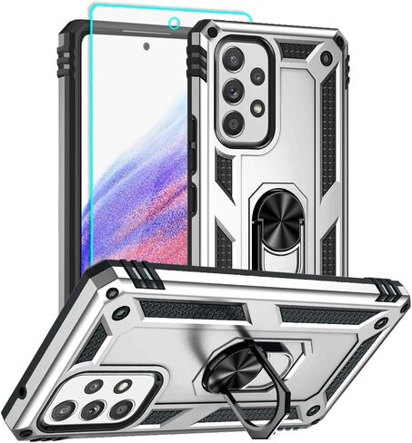 for Samsung A53 5G Case, Galaxy A53 5G Case with HD Screen Protector, [Military Grade 16ft. Drop Tested] Ring Shockproof Protective Phone Case for Samsung Galaxy A53 5G,Blue in Saudi Arabia