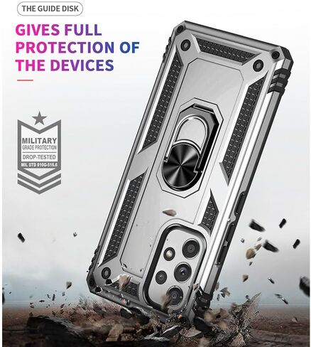 for Samsung A53 5G Case, Galaxy A53 5G Case with HD Screen Protector, [Military Grade 16ft. Drop Tested] Ring Shockproof Protective Phone Case for Samsung Galaxy A53 5G,Blue in Saudi Arabia
