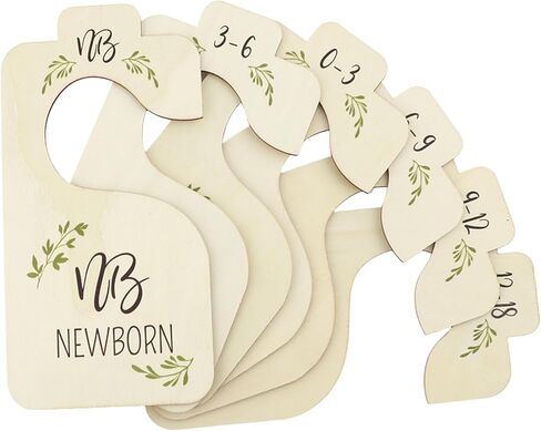 فواصل خزانة ملابس خشبية للأطفال مكونة من 8 قطع - رف تخزين قابل للعكس للملابس من حديثي الولادة إلى 24 شهرًا منظم ملابس الأطفال ديكور منزلي لغرفة الأطفال (اللون: نمط الأرقام) in Kuwait