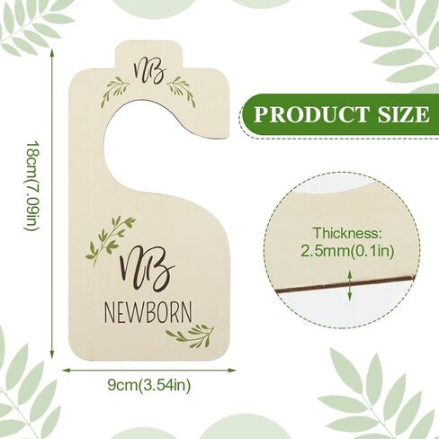 فواصل خزانة ملابس خشبية للأطفال مكونة من 8 قطع - رف تخزين قابل للعكس للملابس من حديثي الولادة إلى 24 شهرًا منظم ملابس الأطفال ديكور منزلي لغرفة الأطفال (اللون: نمط الأرقام) in Kuwait