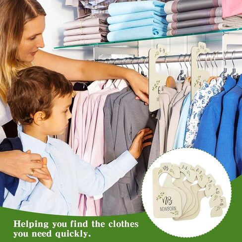 فواصل خزانة ملابس خشبية للأطفال مكونة من 8 قطع - رف تخزين قابل للعكس للملابس من حديثي الولادة إلى 24 شهرًا منظم ملابس الأطفال ديكور منزلي لغرفة الأطفال (اللون: نمط الأرقام) in Kuwait