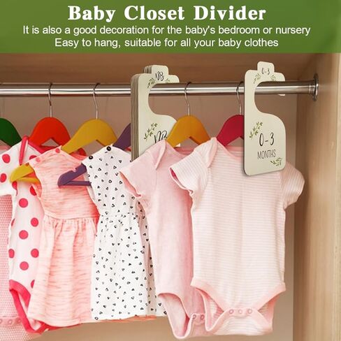 فواصل خزانة ملابس خشبية للأطفال مكونة من 8 قطع - رف تخزين قابل للعكس للملابس من حديثي الولادة إلى 24 شهرًا منظم ملابس الأطفال ديكور منزلي لغرفة الأطفال (اللون: نمط الأرقام) in Kuwait