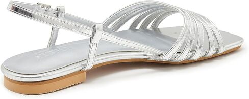 Women's Slingback Flats Sandals Open Square Toe Adjustable Ankle Strap Gladiator Flat-Sandal Summer Dresssy Cute Low Heel Shoes in Saudi Arabia
