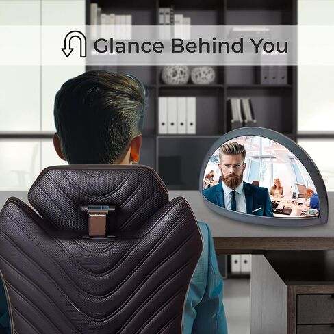 ملحقات حجرة جرة مرآة للمكتب من Skywin - مرآة مكتب بغطاء فضي لمرآة حجرة جرة المكتب لترى خلفك - جرة عملية 2 في 1 للتخزين وإكسسوارات مكتب مرآة المقصورة، جمالية in Kuwait